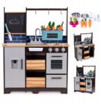 ECOTOYS Nagy fából készült gyerekkonyha zöldségessel és Ecotoys kiegészítőkkel (DREWNIANA KUCHNIA DLA DZIECI DUŻA AKCESORIA)