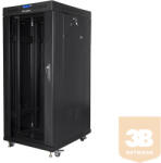 Lanberg free standing rack 19inch cabi27U 800x1000 glass door LCD flat pack black (FF01-8027-12BL)