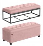 Songmics Cipőtartó puff 2 az 1-ben pasztell rózsaszín (LSF089R01)