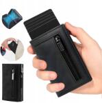  Rfid kártyatartó pénztárca Dienqi Ökológiai fekete (Zamek błyskawiczny na kartę czarny)