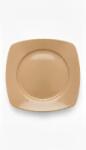  Farfurie intinsa din ceramica, patrata 24 cm, somon, pentru servire masa (0708105946)