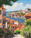 Figured Art Set pictura pe numere, cu sasiu, Vedere spre rau, in Porto, 40x50 cm (FA10537-Y)
