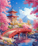 Figured Art Set goblen cu diamante, cu sasiu, Pod rosu si ciresi infloriti, 40x50 cm (DP-FA10562-Y)