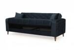  Canapea Melissa cu Lada Depozitare 3 locuri Tapiterie Catifea Bej (C3107-2085) Canapea
