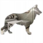 Kornik Akril Tükör "Juhászkutya" Ezüst 500×680 mm Modern Dekoráció (Lun260)