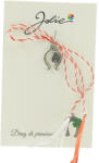 Flippy Martisor Traditional, Jolie, Model Potcoava, cu Snur Alb Rosu, 5.5cm x 8.5cm, Argintiu (TEO-08823)