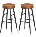 Songmics 2 db bárszék magas, masszív bárszék karamellbarna 76, 2 cm Loft stílusban (LBC090K01)