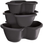 Prosperplast RESPANA TRIO kaspó gyógynövényekre antracit (DRET123S-S433) - multimaxshop