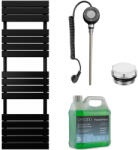 Cerano - Claude fürdőszobai elektromos radiátor szett - WIFI - 900W - matt fekete - 1600x500 mm