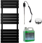 Cerano - Claude fürdőszobai elektromos radiátor szett - 600W - matt fekete - 1200x500 mm