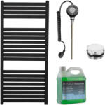 Cerano - Vincenzo fürdőszobai elektromos radiátor szett - WIFI - 300W - matt fekete - 970x450 mm