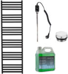 Cerano - Fulgiduson fürdőszobai elektromos radiátor szett - 600W - matt fekete - 1800x530 mm (CER-680540)