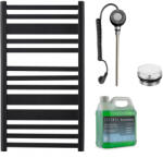 Cerano - Enrico fürdőszobai elektromos radiátor szett - WIFI - 300W - matt fekete - 660x550 mm