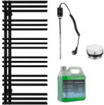 Cerano - Burke fürdőszobai elektromos radiátor szett - B/J - 600W - matt fekete - 1200x500 mm