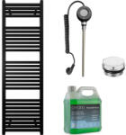 Cerano - Donovan fürdőszobai elektromos radiátor szett - WIFI - 300W - matt fekete - 1600x500 mm