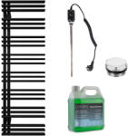 Cerano - Burke fürdőszobai elektromos radiátor szett - B/J - 600W - matt fekete - 1600x500 mm