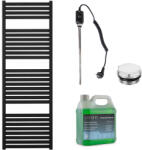 Cerano - Vincenzo fürdőszobai elektromos radiátor szett - 600W - matt fekete - 1330x450 mm