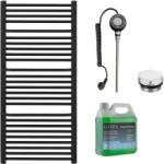 Cerano - Fürdőszobai elektromos radiátor szett Antonio - WIFI - 900W - matt fekete - 1460x550 mm