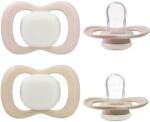 B. box Suzete din silicon 0-6m, 2 buc - GLOW roz deschis/latte (300711)