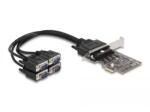 Delock PCI Express Kártya 4 x RS-232 soros csatlakozó