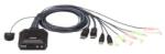 ATEN Switch KVM ATEN CS22DP, 2x USB, Black (CS22DP-AT)