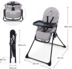 KinderKraft Binci grey Scaun de masa bebelusi, inaltator