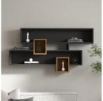 ASIR GROUP Etajeră de perete KAREN 120x72, 2 cm antracit/maro (AS1538) Raft