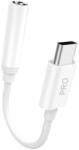 Dudao audio adapter fejhallgató adapter USB Type C-ről 3.5 mm-es mini jack csatlakozóra fehér (L16CPro white) - smartdiszkont