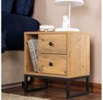 ASIR GROUP Noptieră GLIMMER 50x45, 2 cm pin atlantic/negru (AS2078)