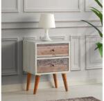 ASIR GROUP Noptieră MALMO 55x40 cm albă/maro (AS0487)