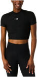 Under Armour HeatGear Crop Mock SS Ultimate Black/White Női póló XL