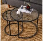 ASIR GROUP SET 2x măsuță de cafea TOKYO d. 42/60 cm negru (AS1547) Masa de cafea