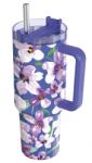 QUOKKA Stream szívószállal 1200 ml, Flower Dusk