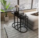 ASIR GROUP SET 3x măsuță laterală ALYA d. 34/42/50 cm negru (AS1555) Masa de cafea