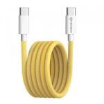 Techsuit Cablu Date si Incarcare USB-C - USB-C Techsuit PCB114D, 60W, 1m, Galben - evomag