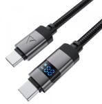 ACEFAST Cablu Date si Incarcare USB-C - USB-C Acefast C15-03 Display, 60W, 1.2m, Negru - evomag