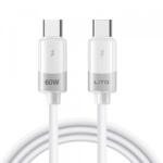 Lito Cablu Date si Incarcare USB-C - USB-C Lito LD07, 60W, 1m, Alb - evomag