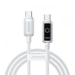 JOYROOM Cablu Date si Incarcare USB-C - USB-C Joyroom S-A55 StarFlight Display, 100W, 1.2m, Alb - evomag
