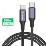 Techsuit Cablu Date si Incarcare USB-C - USB-C Techsuit PCB018, 100W, 1m, Negru - evomag