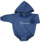 KOALA Hosszú ujjú baba body kapucnival baggy Koala Dreamer kék - pindurka