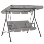 Springos Kerti hinta, 3-személyes, világosszürke, 170x110x150 cm, Luna