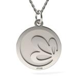  Gravírozott lótuszvirág mintás ezüst medállánc