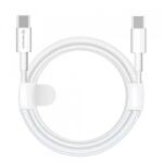 Techsuit Cablu Date si Incarcare USB-C - USB-C Techsuit PCB130, 60W, 1m, Alb - evomag