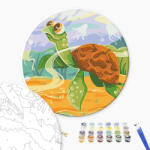 Brushme Set pictura pe numere 30x30cm, Brushme - Broscuta testoasa - pensule, culori, RC00064M (P4298) Carte de colorat