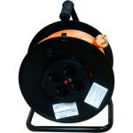 Bachmann feltekerhető hosszabbító, 4 konnektor, H05VV-F 3G2.5, 40 m, Narancssárga