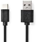 Nedis CCGL60600BK10 USB-A Apa - USB-C Apa 2.0 Adat és Töltő Kábel - Fekete 1m