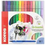 Kores Filctoll készlet, kimosható, KORES "K-beats", 15 különböző szín (29215) - patronbolt