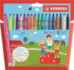 STABILO Filctoll készlet, 0, 7 mm, STABILO "Trio A-Z", 18 különböző szín (378/1-18-01) - patronbolt