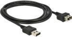 Delock EASY-USB 2.0 A hosszabbító kábel 2m - Fekete (83665) (83665)