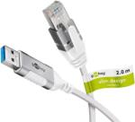 Goobay USB-A 3.2 Gen1 - RJ-45 Ethernet Adapterkábel 2m - Fehér (74379) (74379)
